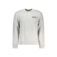 Napapijri Felpa Maniche Lunghe Uomo Grigia Stampa Logo