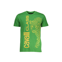 Cavalli Class T-Shirt Korte Mouwen Man Groot Groen Print