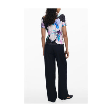 Desigual T-Shirt Maniche Corte Donna Nera Logo nero - vista 2