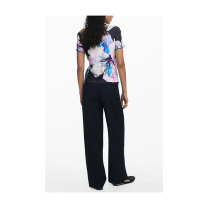 Desigual T-Shirt Maniche Corte Donna Nera Logo nero - vista 2