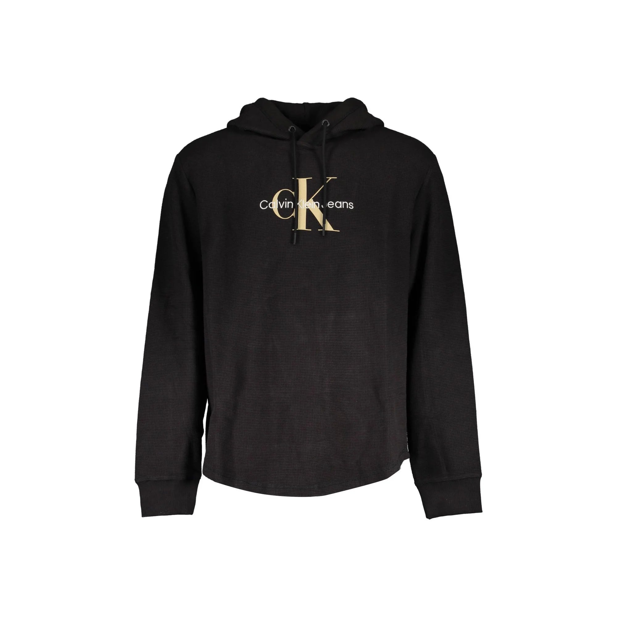 Calvin Klein Felpa Uomo Nera Cappuccio Ricamo Stampa Logo Felpe Nero - foto prodotto