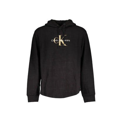 Calvin Klein Felpa Uomo Nera Cappuccio Ricamo Stampa Logo Felpe Nero - foto prodotto