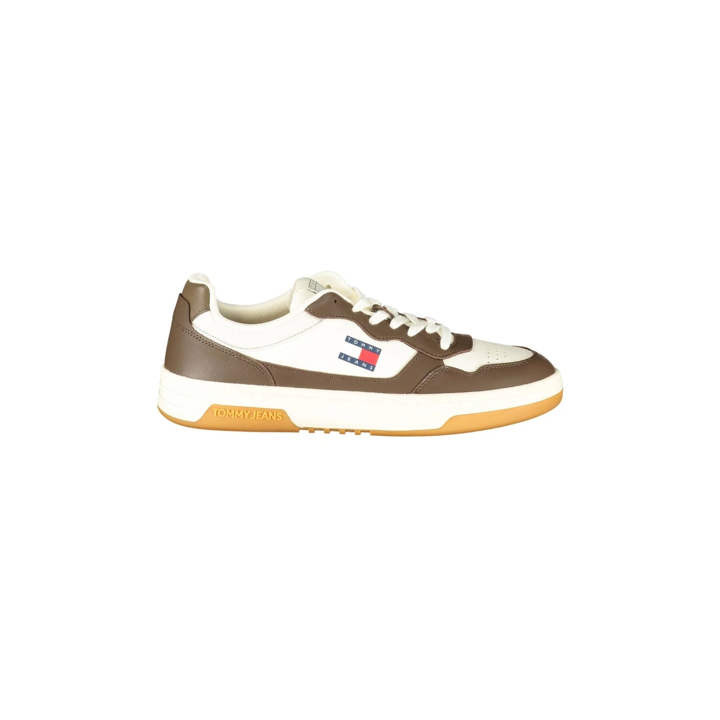 TOMMY HILFIGER Sneakers Uomo Bianche con Lacci e Dettagli Marroni Bianco - foto prodotto