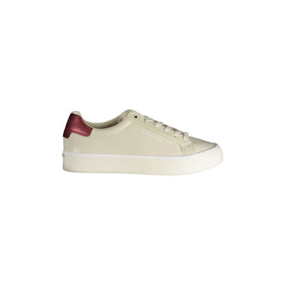 CALVIN KLEIN Scarpe Sneakers Donna Beige con Stampa e Dettagli a Contrasto - foto prodotto