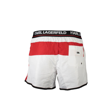 Karl Lagerfeld Beachwear Mare Costume Parte Sotto Uomo Bianco con Logo - vista 2