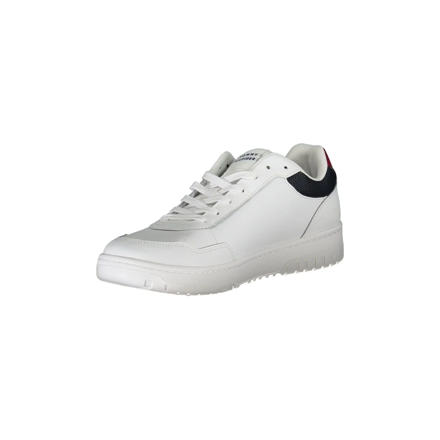 TOMMY HILFIGER Scarpe Sneakers Uomo Bianche in Pelle con Dettagli a Contrasto bianco - vista 3