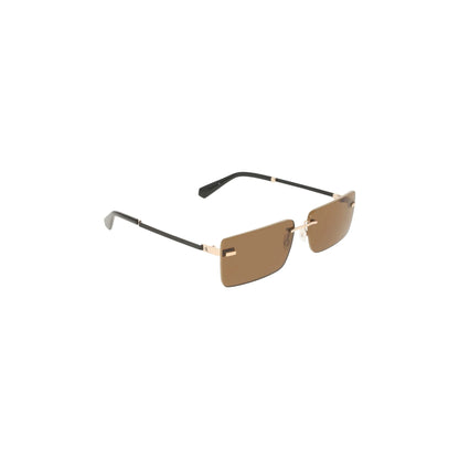 Calvin Klein Occhiali da Sole Donna Beige Lente Rettangolare Logo - vista 3