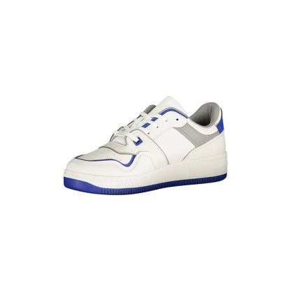 TOMMY HILFIGER Scarpe Sneakers Uomo Bianche con Dettagli Blu Royal bianco - vista 3