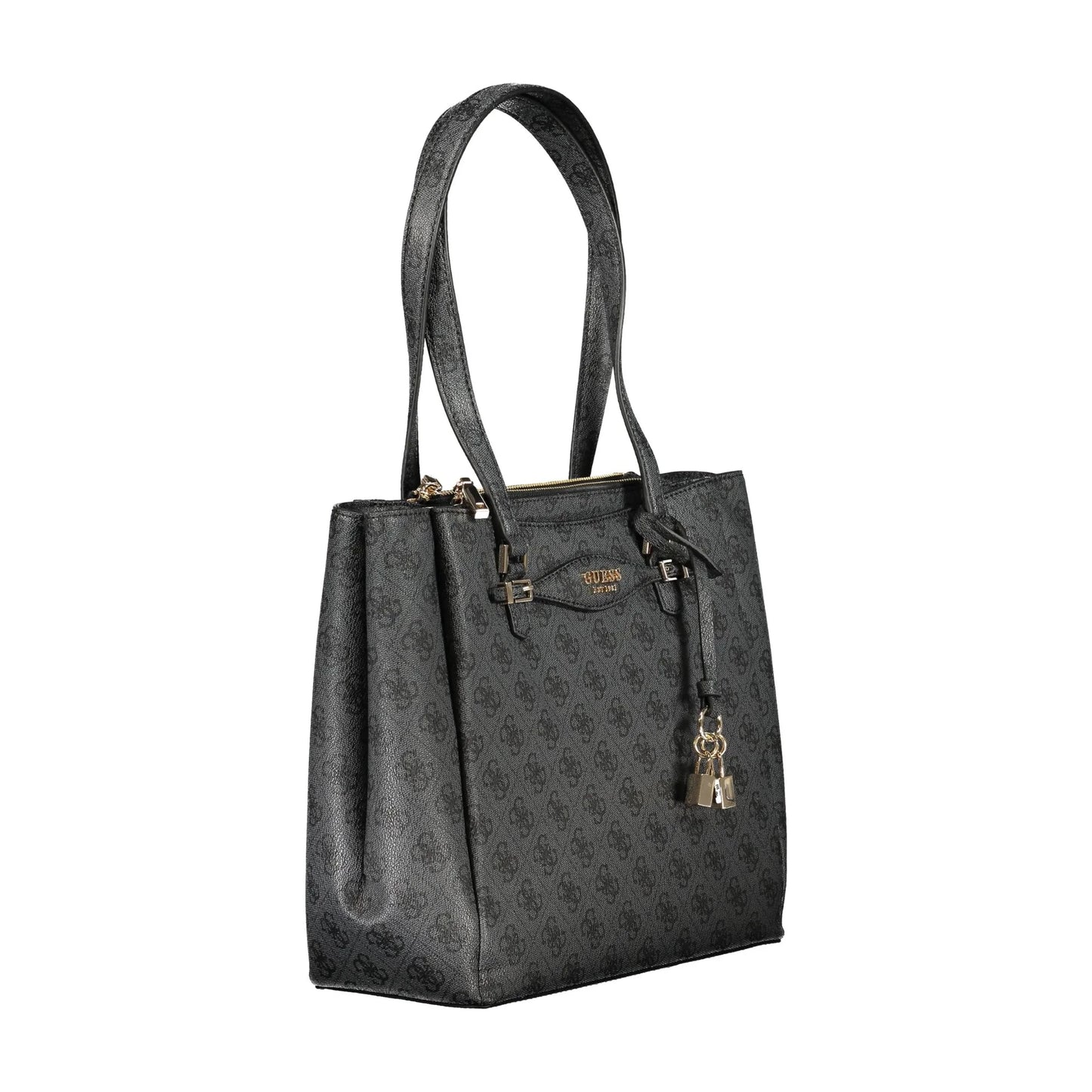 Guess Jeans Borsa a Spalla Donna Nera Dettagli a Contrasto Borse nero - vista 3