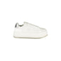 CALVIN KLEIN Scarpe Sneakers Donna Bianche con Zeppa e Dettagli Argento Bianco - foto prodotto