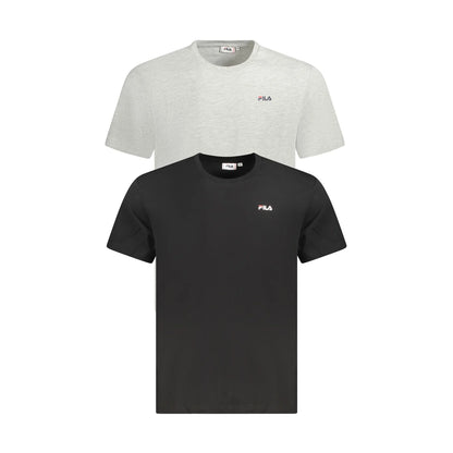 Fila T-Shirt Maniche Corte Uomo Nera Stampa Logo Nero - foto prodotto