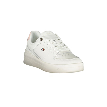 Tommy Hilfiger Sneakers Donna Bianche Lacci Pelle Logo bianco - vista 2