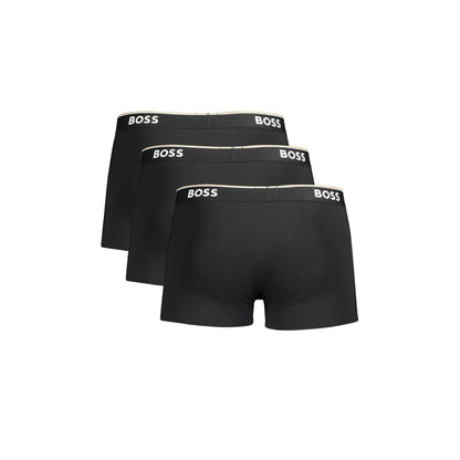 Boss Boxer Uomo Nero Stampa Logo Intimo - vista 2