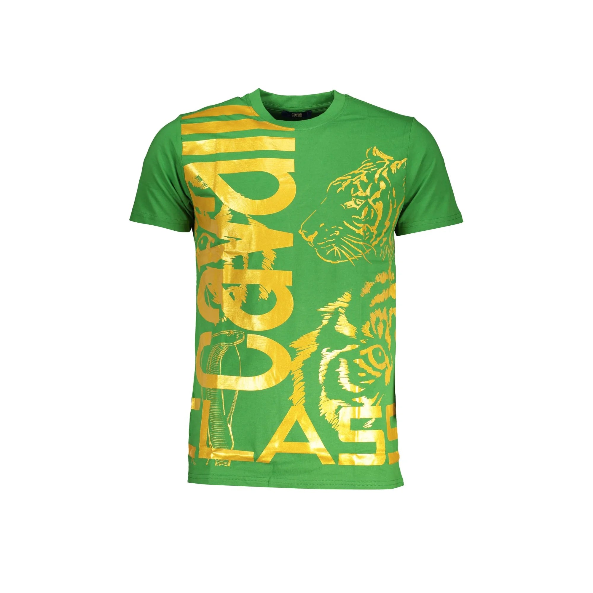 Cavalli Class T-Shirt Maniche Corte Uomo Verde Stampa - foto prodotto