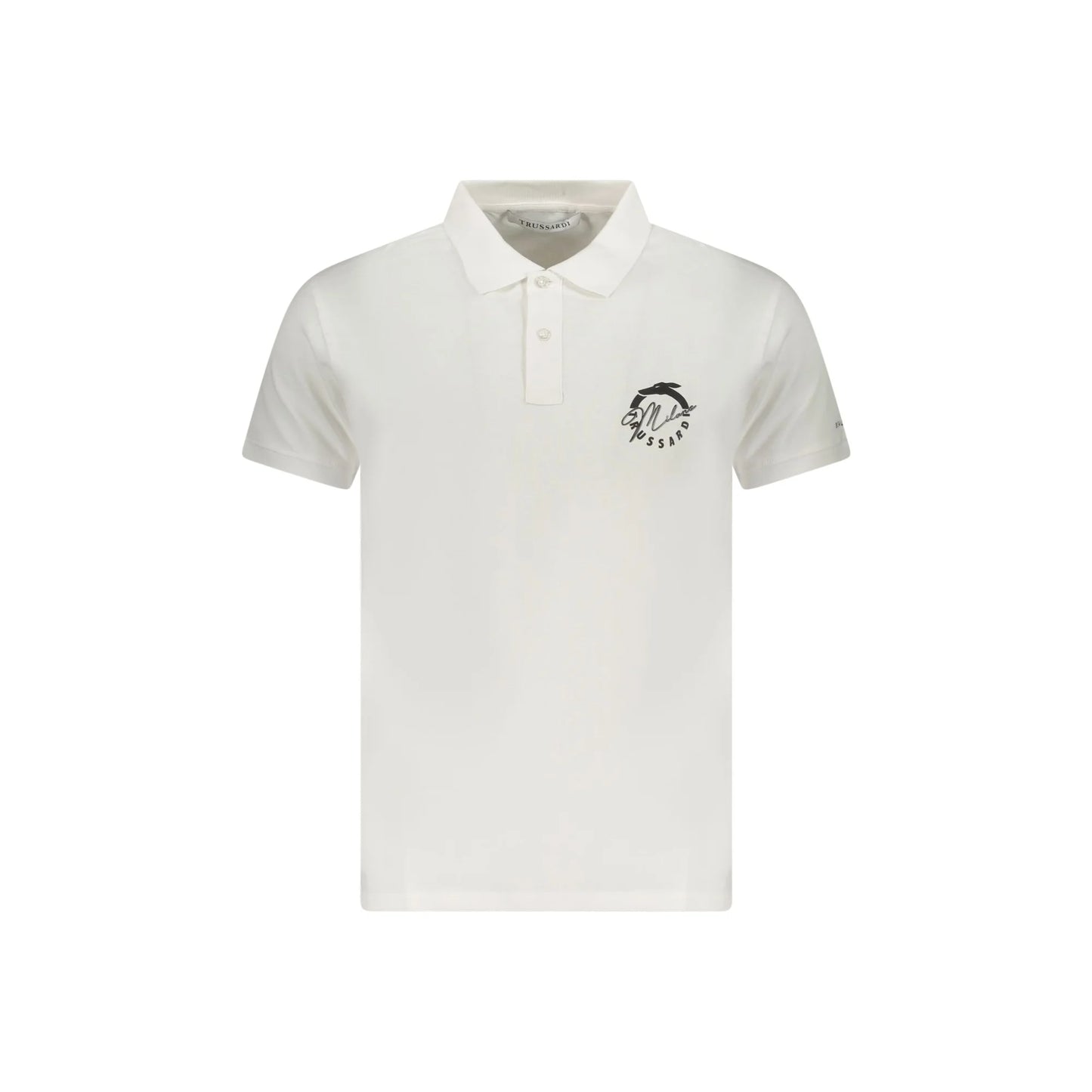 Trussardi Polo Maniche Corte Uomo Bianca Stampa Logo Bianco - foto prodotto