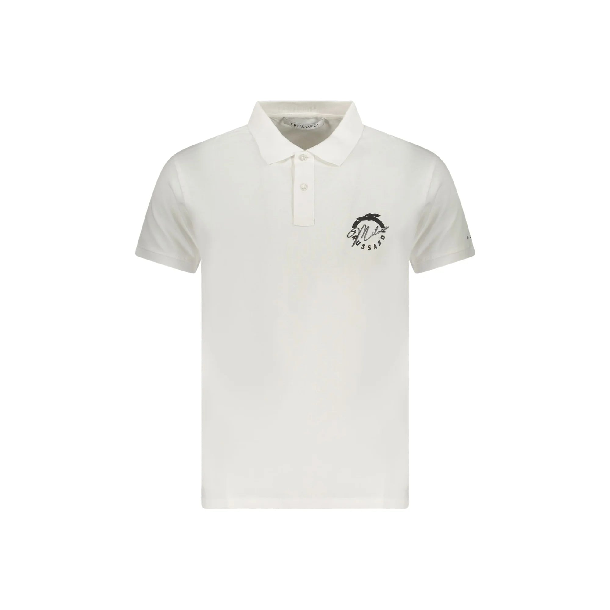 Trussardi Polo Maniche Corte Uomo Bianca Stampa Logo Bianco - foto prodotto