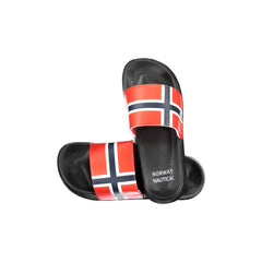 NORWAY Ciabatte Uomo Nere con Dettagli a Contrasto e Logo