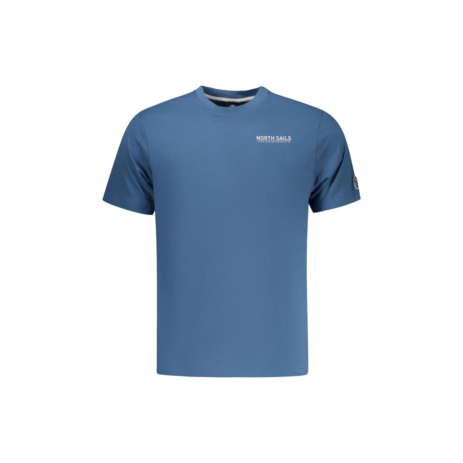 North Sails T-Shirt Uomo Girocollo Stampa Applicazione Logo Blu - foto prodotto