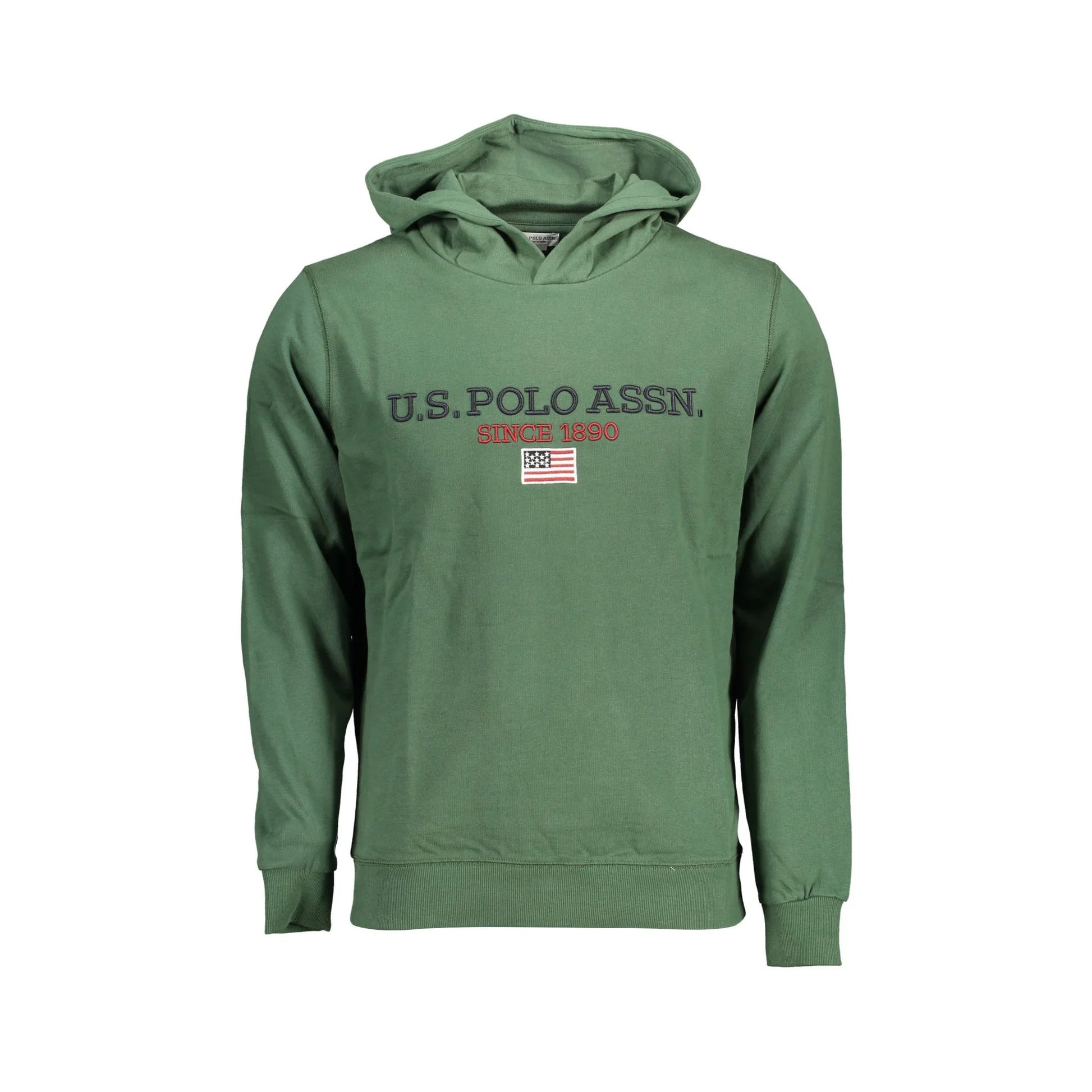 U.S. Polo Felpa Uomo Verde Cappuccio Dettagli Contrasto Logo Felpe - foto prodotto