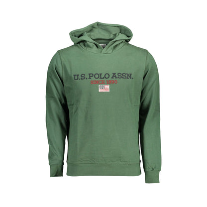 U.S. Polo Felpa Uomo Verde Cappuccio Dettagli Contrasto Logo Felpe - foto prodotto