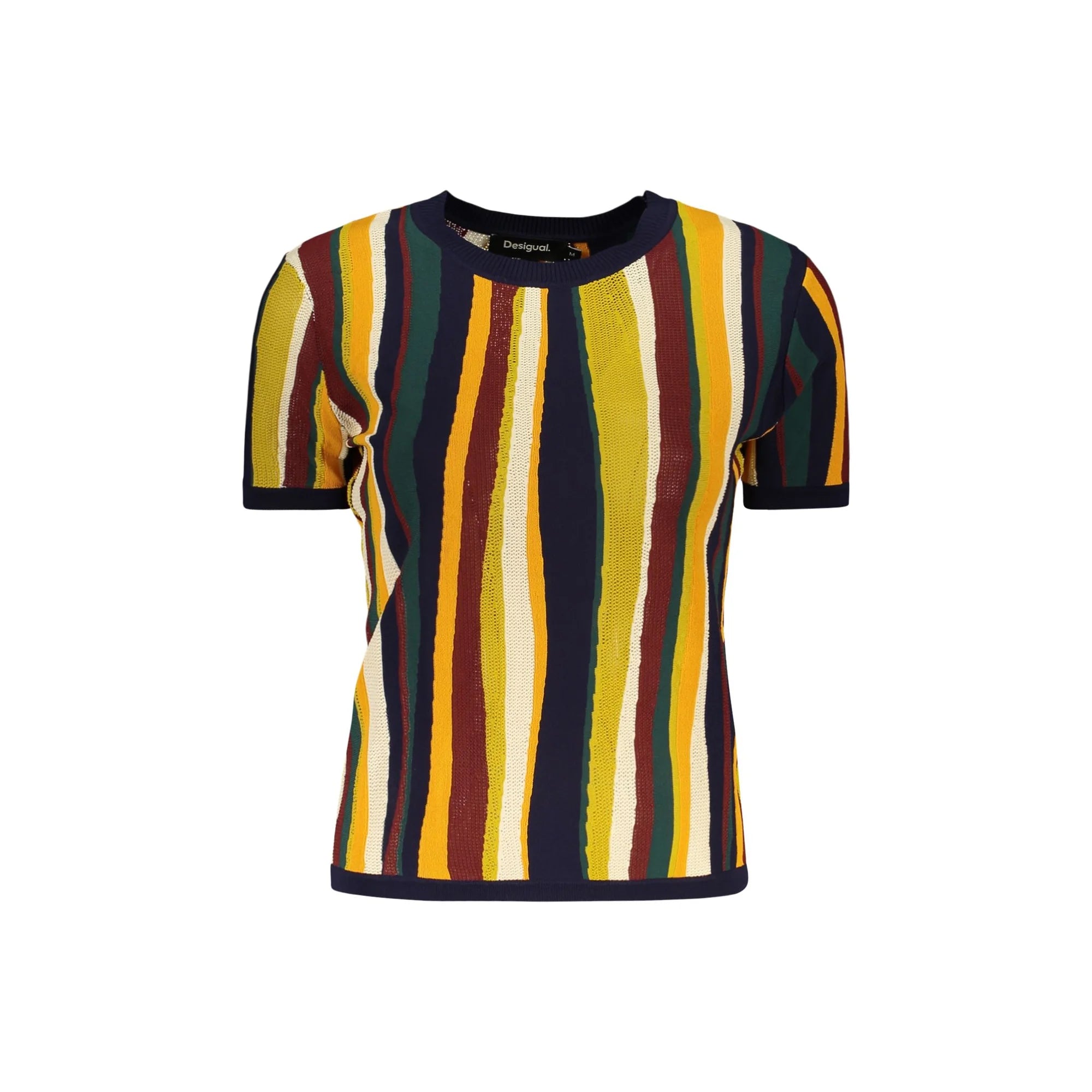 DESIGUAL T-SHIRT MANICHE CORTE DONNA BLU