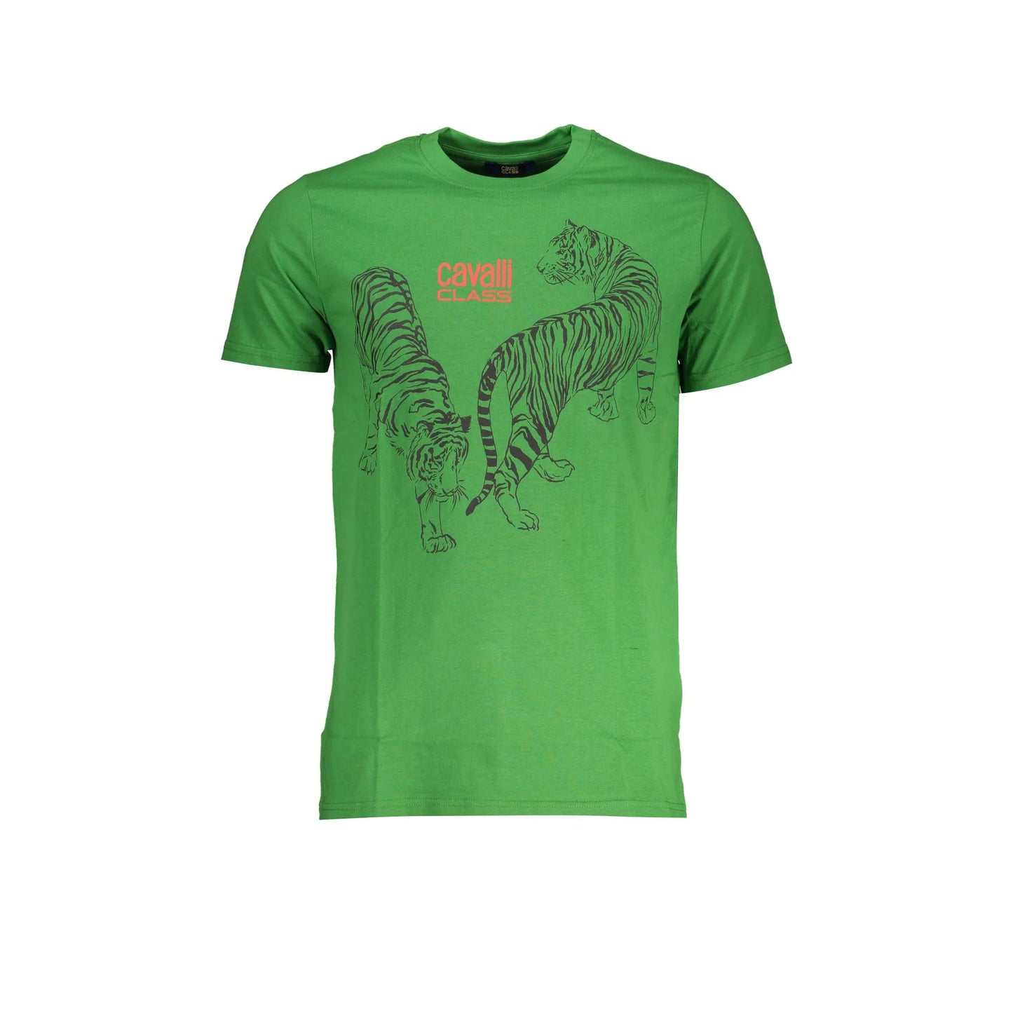 Cavalli Class T-Shirt Maniche Corte Uomo Verde Stampa - foto prodotto