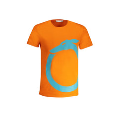 Trussardi T-Shirt Μανίκια Κοντά Ανδρική Πορτοκαλί Εκτύπωση Λογότυπο