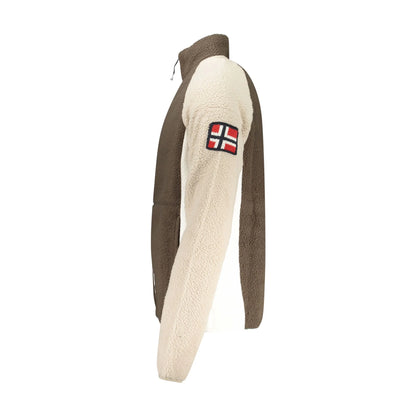 Norway 1963 Felpa Uomo Marrone con Zip Pile Ricamo Logo Felpe - vista 3
