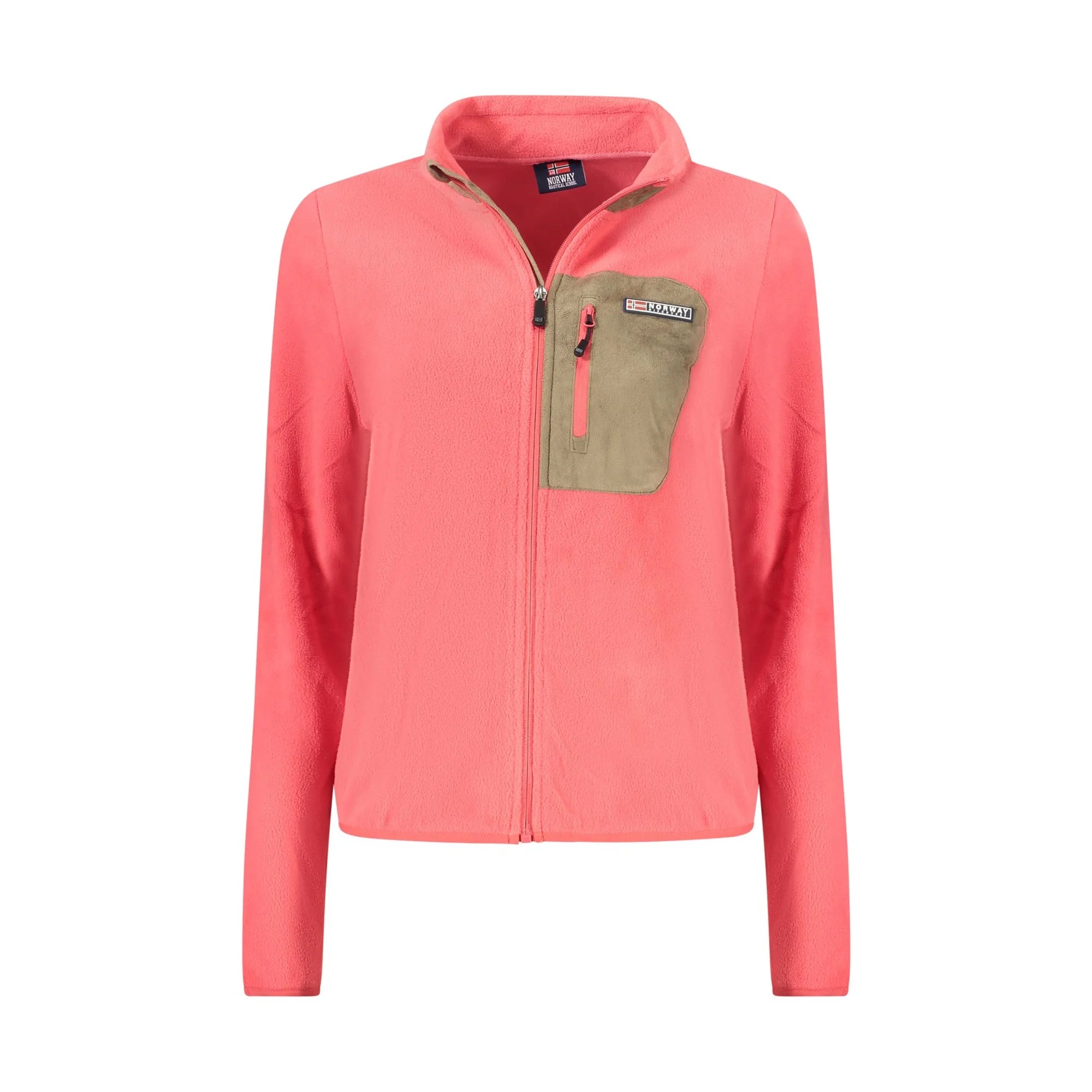 Norway 1963 Felpa Donna Rosa Zip Pile Taschino Applicazione Logo Felpe - foto prodotto