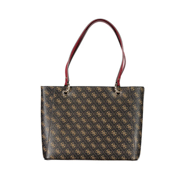 GUESS JEANS Borsa Donna Noelle Marrone a Spalla con Dettagli a Contrasto Borse - vista 2