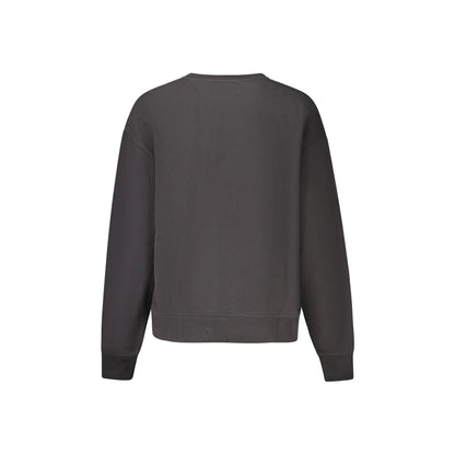 Calvin Klein Felpa Donna Nera Girocollo Garzata Stampa Ricamo Felpe nero - vista 2