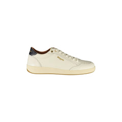 BLAUER Sneakers Uomo Bianche con Lacci e Dettagli a Contrasto Blu