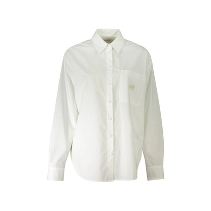 Calvin Klein Camicia Maniche Lunghe Donna Bianca Collo all'Italiana Logo Camicie Bianco - foto prodotto