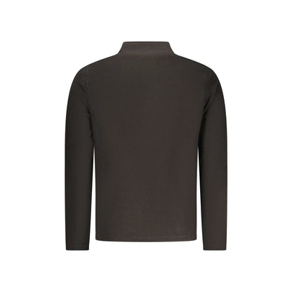 U.S. Grand Felpa Uomo Nera con Mezza Zip Pile Ricamo Logo Felpe nero - vista 2