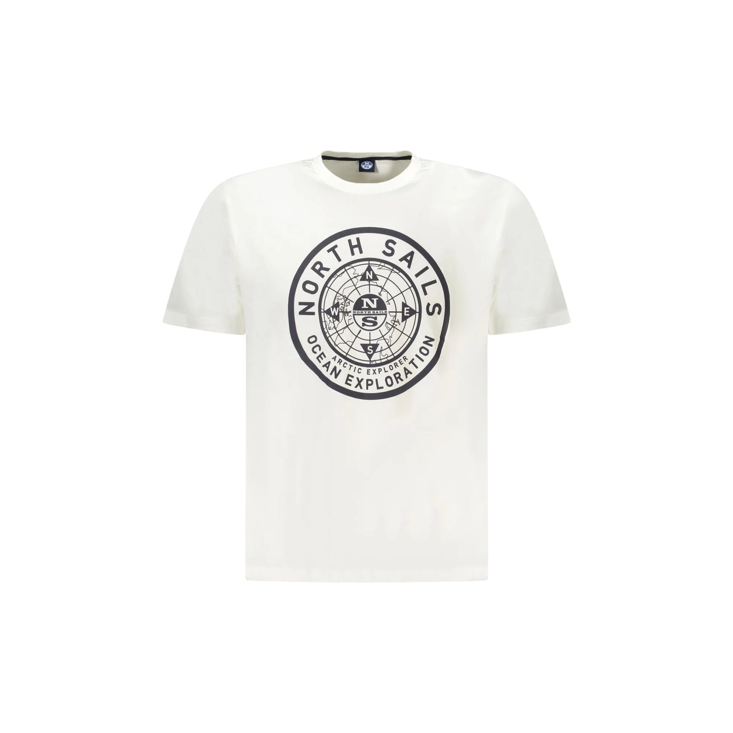 North Sails T-Shirt Uomo Bianca Girocollo Cotone Stampa Logo Bianco - foto prodotto