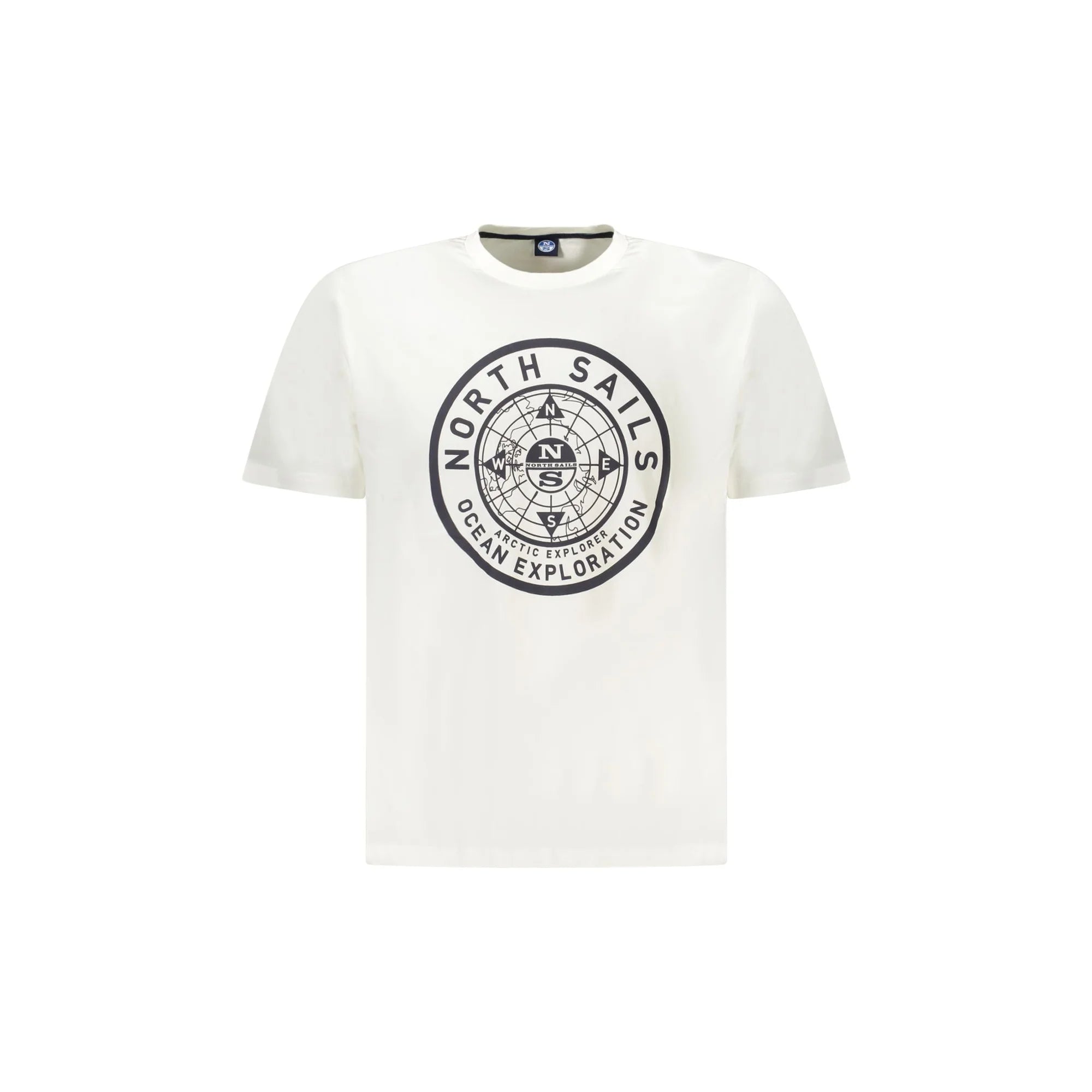 North Sails T-Shirt Uomo Bianca Girocollo Cotone Stampa Logo Bianco - foto prodotto