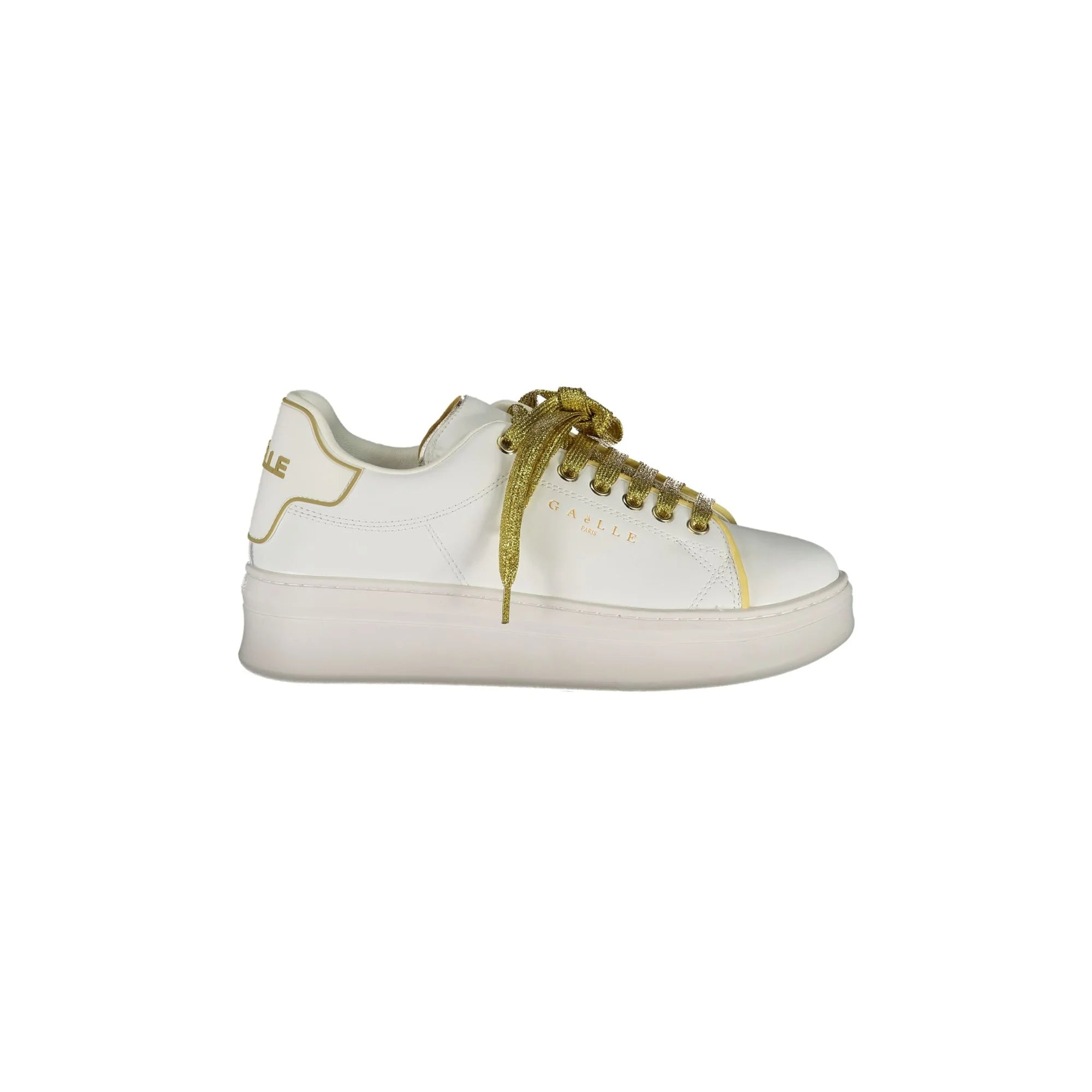 GAELLE PARIS Scarpe Sneakers Donna Bianche con Doppio Laccio Logato Bianco - foto prodotto