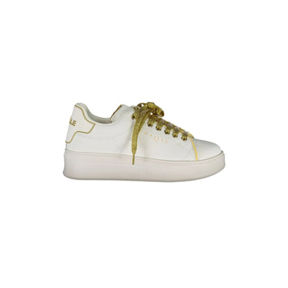 GAELLE PARIS Scarpe Sneakers Donna Bianche con Doppio Laccio Logato Bianco - foto prodotto