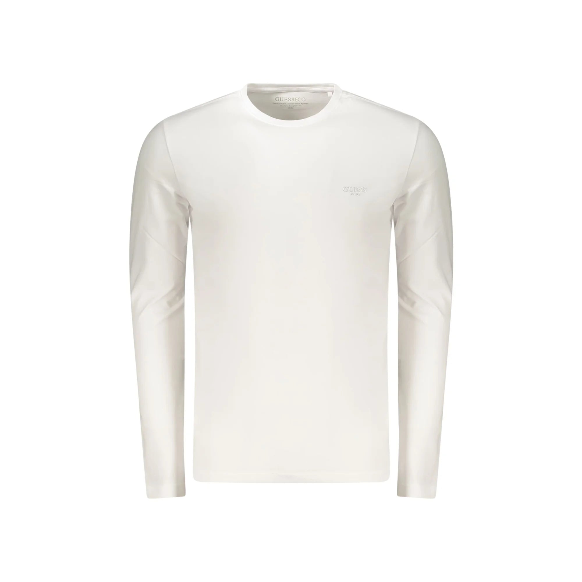 GUESS JEANS T-SHIRT MANICHE LUNGHE UOMO BIANCO