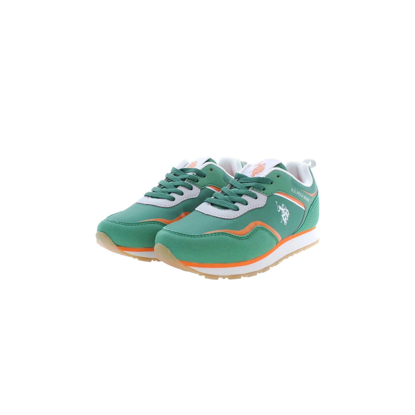 U.S. Polo Sneakers Bambino Verdi Lacci Dettagli Contrasto Logo U.S. Polo Best Price - vista 3