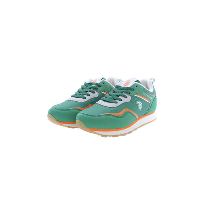 U.S. Polo Sneakers Bambino Verdi Lacci Dettagli Contrasto Logo U.S. Polo Best Price - vista 3