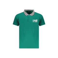 Cavalli Class Polo de Manga Corta Hombre Verde Estampado