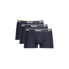 Boss Boxer Uomo Blu Stampa Logo