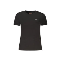 Guess vaqueros camiseta de Manga Corta para Mujer Negra con Aplicación de Logo