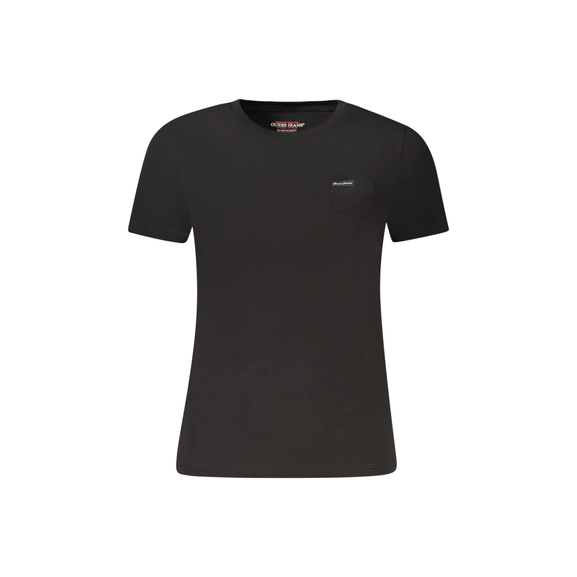 GUESS JEANS T-SHIRT MANICHE CORTE DONNA NERO