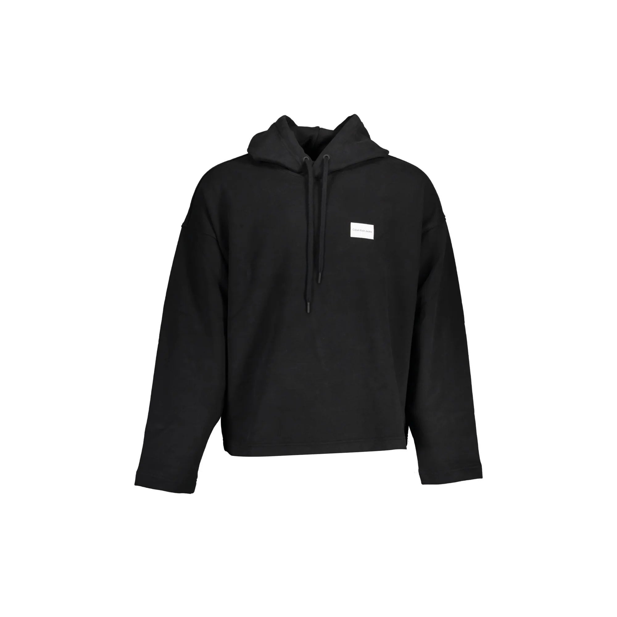 Calvin Klein Felpa Uomo Nera Cappuccio Tascone Applicazione Logo Felpe Nero - foto prodotto