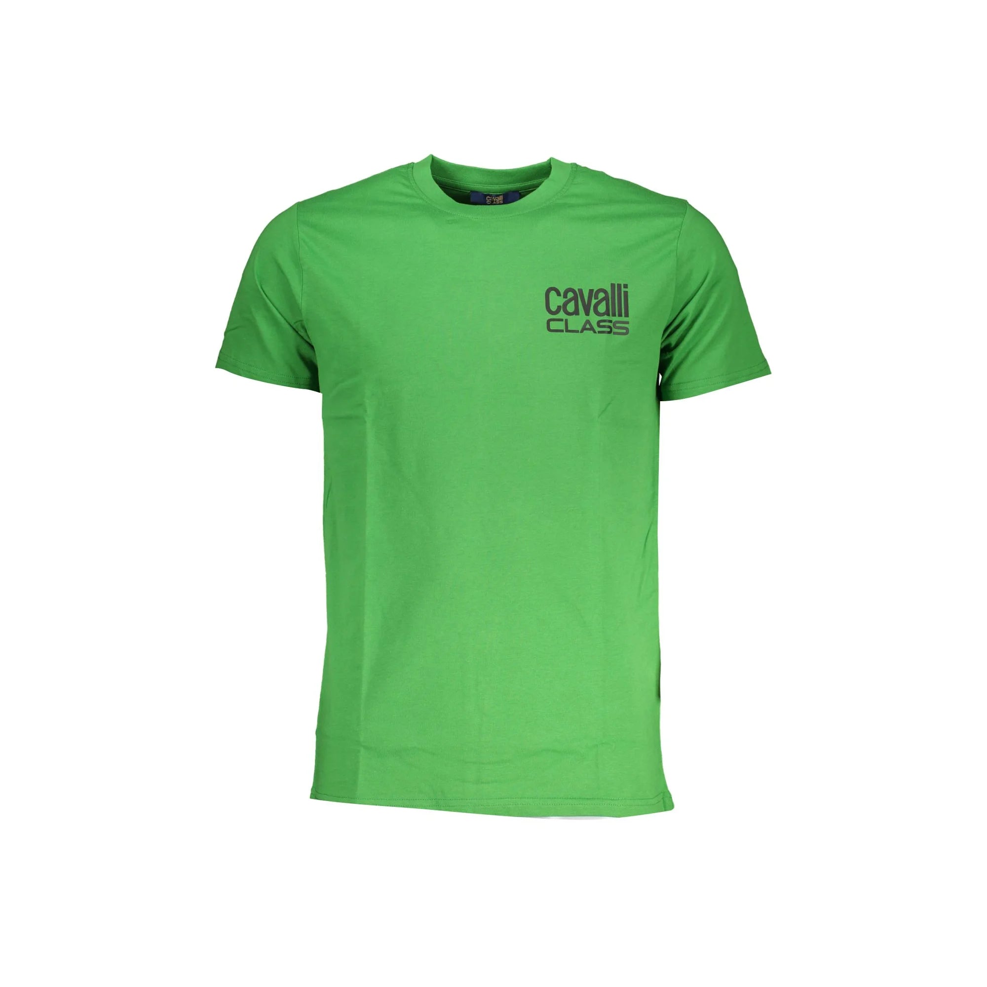 Cavalli Class T-Shirt Maniche Corte Uomo Verde Stampa Logo - foto prodotto