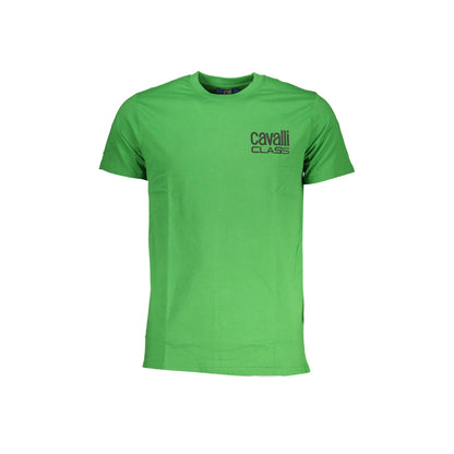 Cavalli Class T-Shirt Maniche Corte Uomo Verde Stampa Logo - foto prodotto