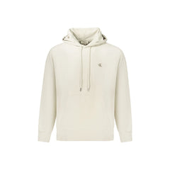Calvin Klein Felpa Uomo Beige Cappuccio Garzata Tascone Ricamo