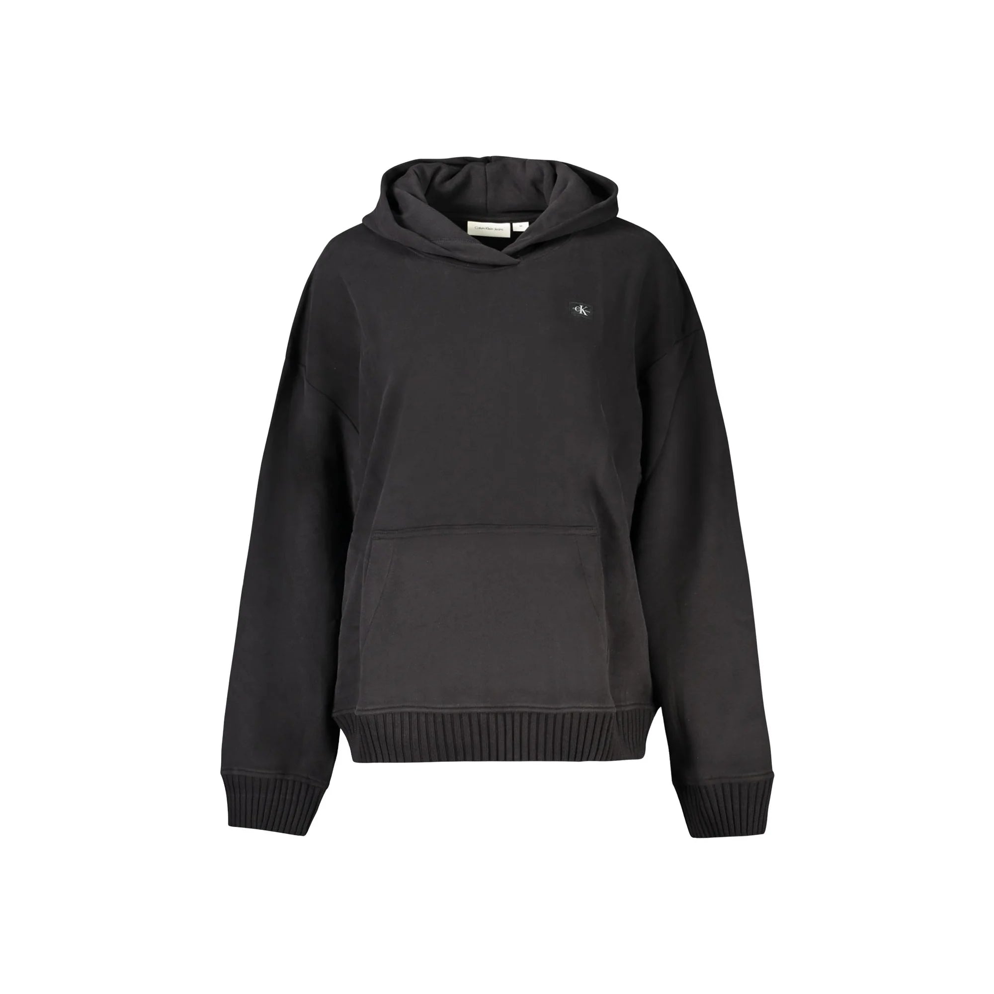 Calvin Klein Felpa Donna Nera Cappuccio Garzata Tascone Logo Felpe Nero - foto prodotto
